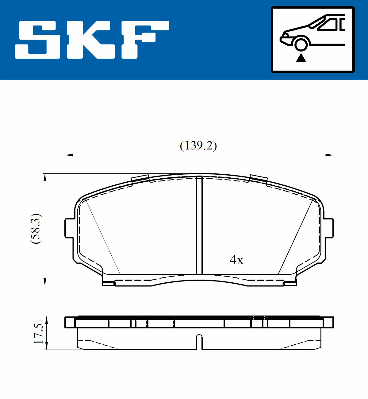 Sada brzdových platničiek kotúčovej brzdy SKF